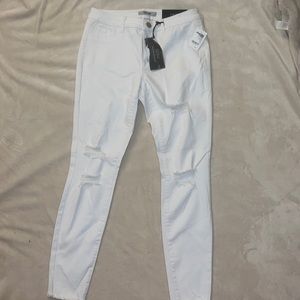 Charlotte Russe white distressed jeans
